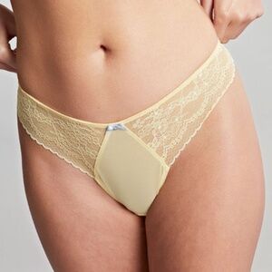NEW Cleo by Panache Alexis Lace Cheeky Brazilian Brief Panty 10472 Lemon Yellow